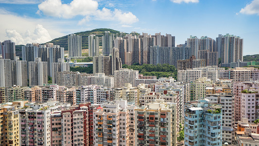 密集住宅香港密集的住宅楼背景