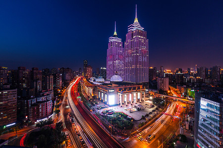 上海洋水港上海环球港动感夜景背景