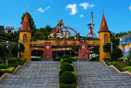 游乐场欢乐谷迪士尼城堡背景图片