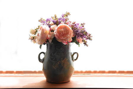 复古花艺花瓶背景