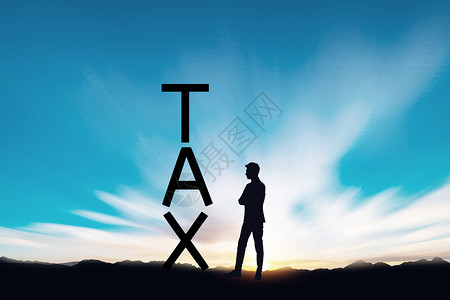 税务标志测量税的高度设计图片