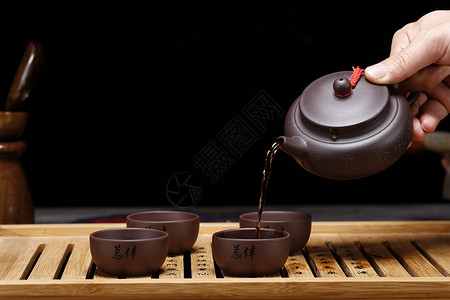 常用商品素材紫砂壶茶具背景