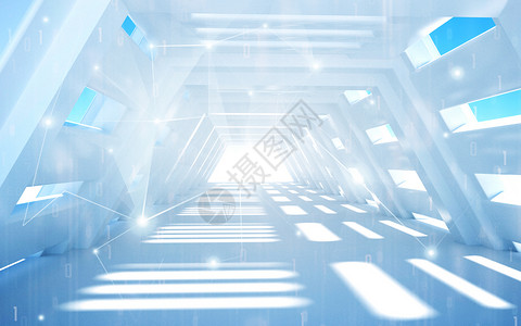 科技隧道白色光速高清图片