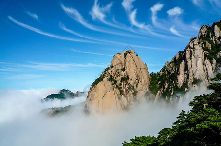 全国门店黄山胜境背景