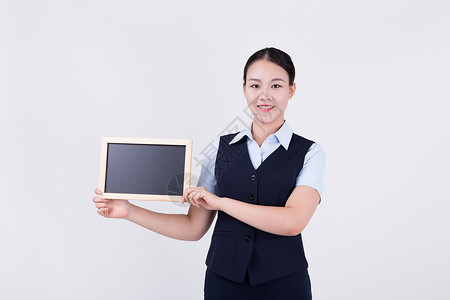 公司框架展示黑板的商务职业女性背景