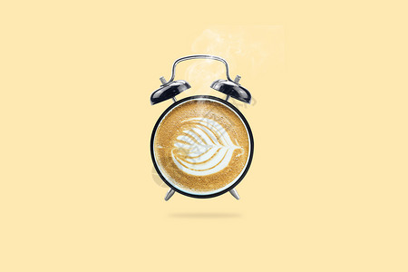 拿铁咖啡泡沫早晨的咖啡设计图片