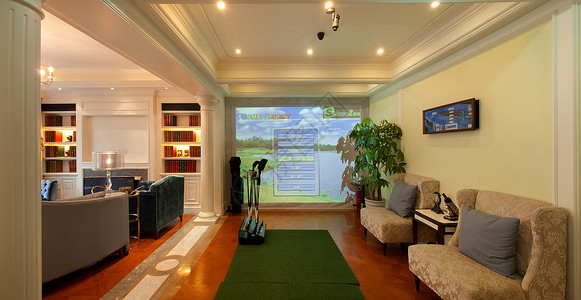 客厅高尔夫壁纸高清图片