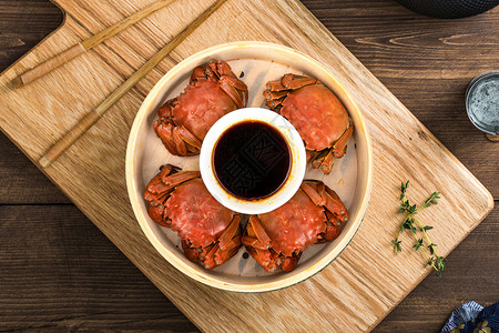 实拍食品红色大闸蟹高清图片