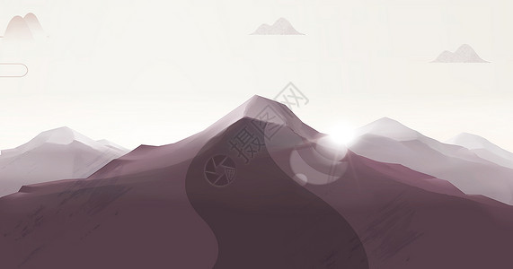 阳光河流山脉设计图片