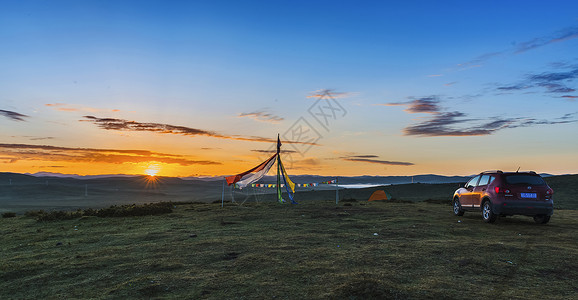 阿格诺尔诺尔盖草原的晨曦背景