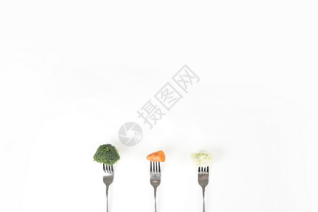 叉子和蔬菜图片