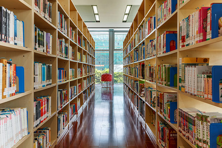 手册背景宽敞明亮的图书馆阅览室背景