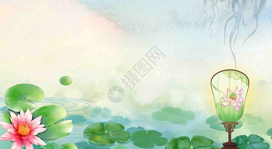 水墨画元素意境中国风背景设计图片