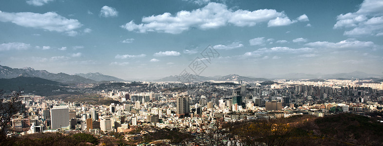 首尔天际线韩国首尔城市建筑风光背景