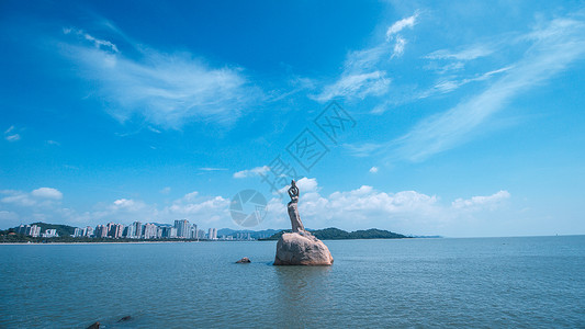 珠海香洲珠海十景之一珠海渔女背景