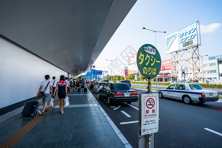 轿车标志日本出租车停靠站台背景