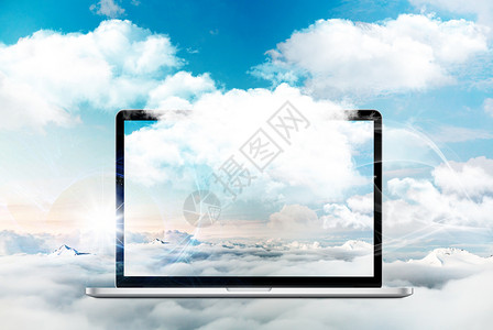 天空云端商务科技背景素材图片