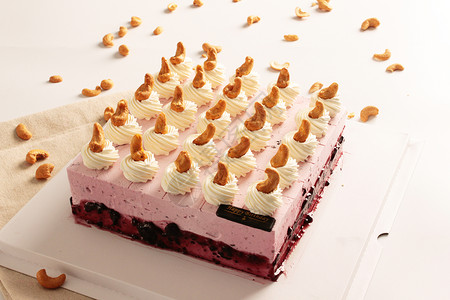杏仁生日蛋糕腰果蓝莓蛋糕  烘焙背景