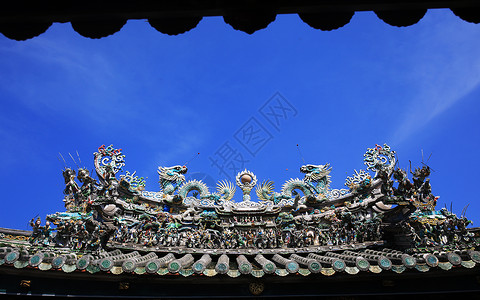 双鱼戏珠泉州光明之城关帝庙背景