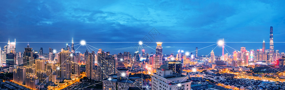 夜景的全景图片城市线条科技设计图片