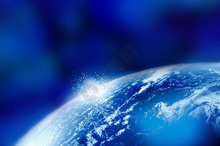 蓝色布背景蓝色布影的地球设计图片