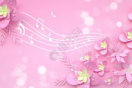 飘扬乐谱来自花瓣的音乐灵感设计图片