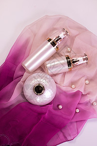 珍珠护肤化妆品瓶子罐子美白护肤系列背景