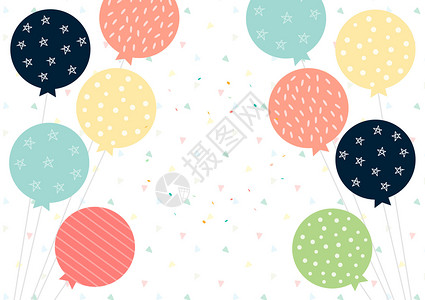 5周年庆节日气球背景设计图片