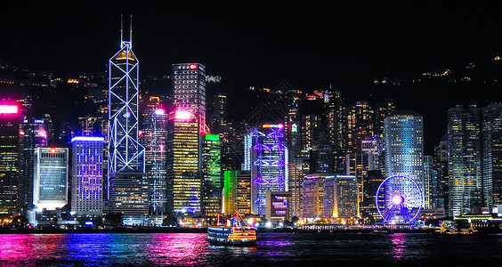 香港回归素材都市夜色背景