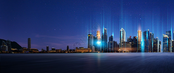 眩光科技城市背景图片
