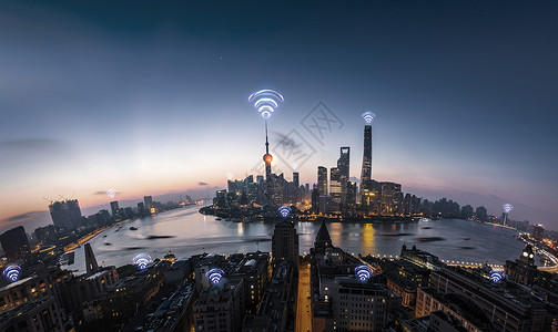 科技网络城市背景图片