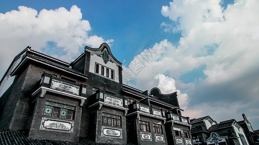 药王菩萨岭南古建筑（佛山南海平洲玉器街）背景