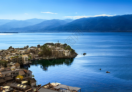 经典油画午后，大理苍山洱海双廊背景