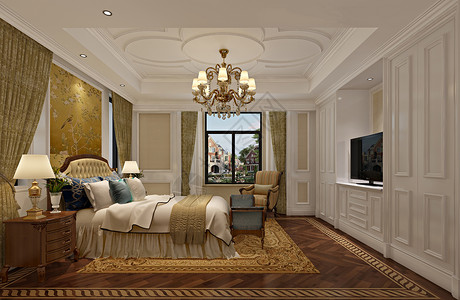 欧式卧室室内设计效果图高清图片