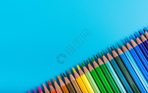 简约文具组合彩色铅笔创意组合背景