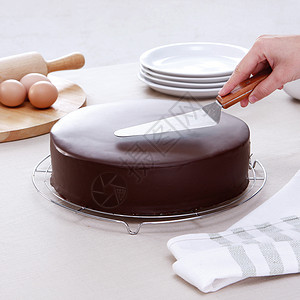 刮刀巧克力蛋糕烘培背景