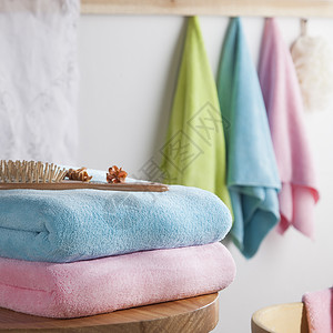 彩色浴巾静物背景图片