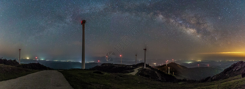 点点星光拱形银河全景接片背景