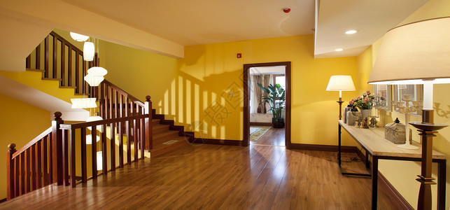 楼体口门厅家装黄红高清图片