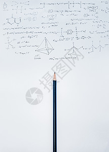 学生的创意铅笔手抄数学物理公式高清图片