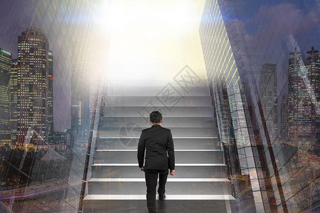 创意编号步骤商业  商务  上楼梯的人背景