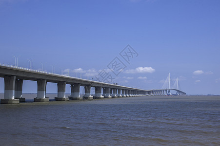 上海到崇明的长江大桥背景图片