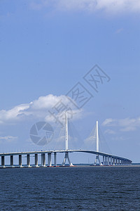 长兴岛上海到崇明的长江大桥背景