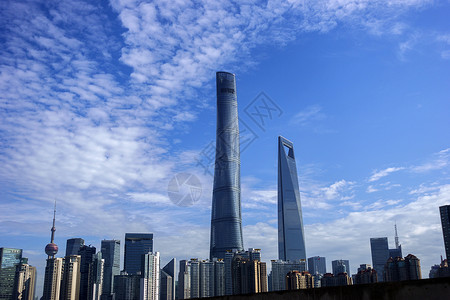 美丽上海上海中心环球中心背景