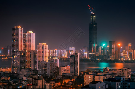 武汉城市风光江滩夜景图片