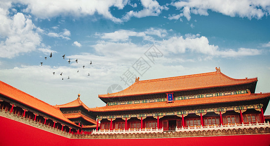 屋顶屋檐北京故宫紫禁城背景