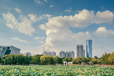 武汉清晨蓝天白云图片