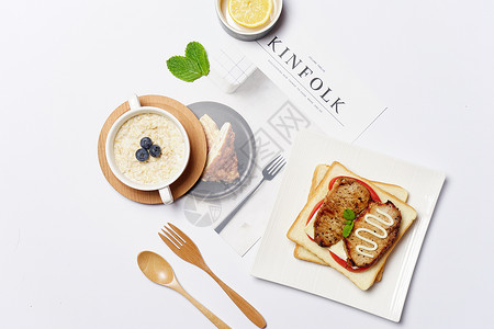 设计素材食物早餐三明治摆盘素材背景