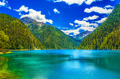 九寨沟的山水九寨沟山水自然美景背景