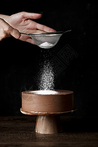 湿粉海报手工巧克力蛋糕背景